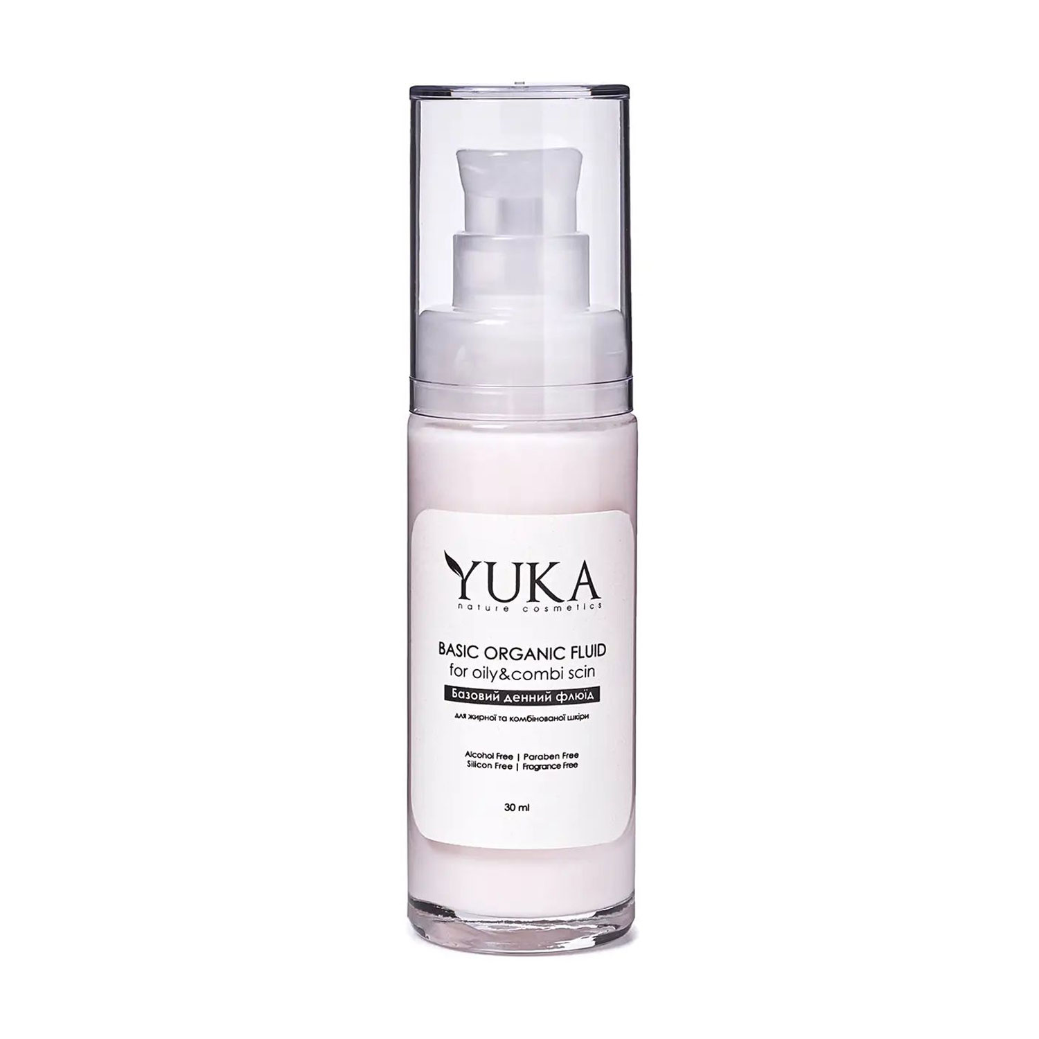 Уцінка! Базовий денний флюїд для обличчя Yuka Basic Organic Fluid для жирної та комбінованої шкіри, 30 мл